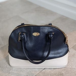 Coach Cora Navy and Bone Purse